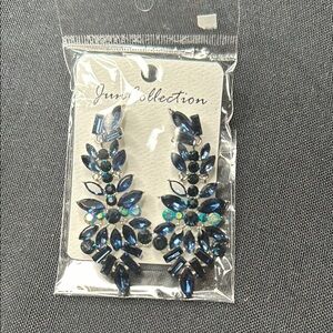 Elegant Blue Crystal Earrings